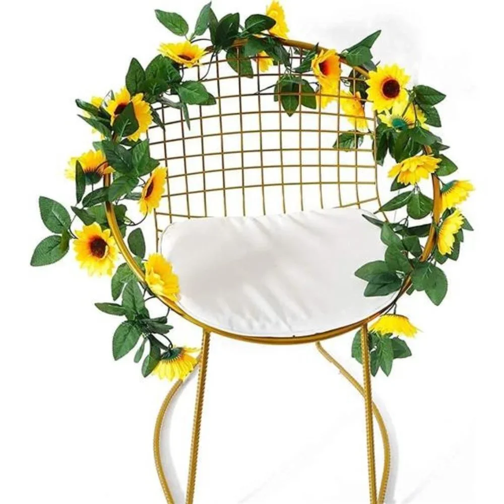 4 Pack Artificial Sunflower Garland Decor Sunflower Vine Hanging Flowers Garland